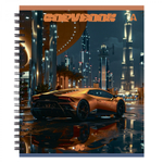 Тетрадь 96л., А5, клетка, Alingar, гребень, блок офсет, мелованный картон, "Sport car"