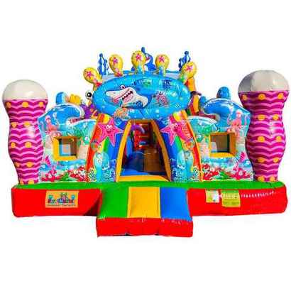 Коммерческий надувной батут  «В гостях у моря 2» с горкой, 10*5*5 м