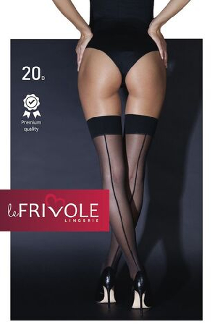 Манящие чулки со стрелками, черные, S-M