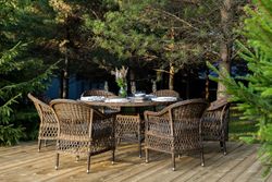 "Эспрессо-150 S" обеденная группа плетеная, цвет коричневый