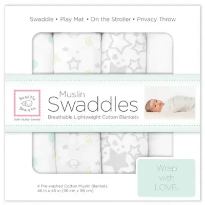 SwaddleDesigns SDM-103ST Набор пеленок муслин 4 шт.