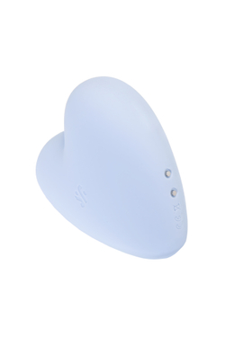 Вакуум-волновой стимулятор клитора с вибрацией Satisfyer Cutie Heart, силикон, голубой, 7,7 см