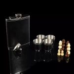 3470687 Набор 7 в 1: фляжка 8 oz, черная, 4 рюмки, воронка