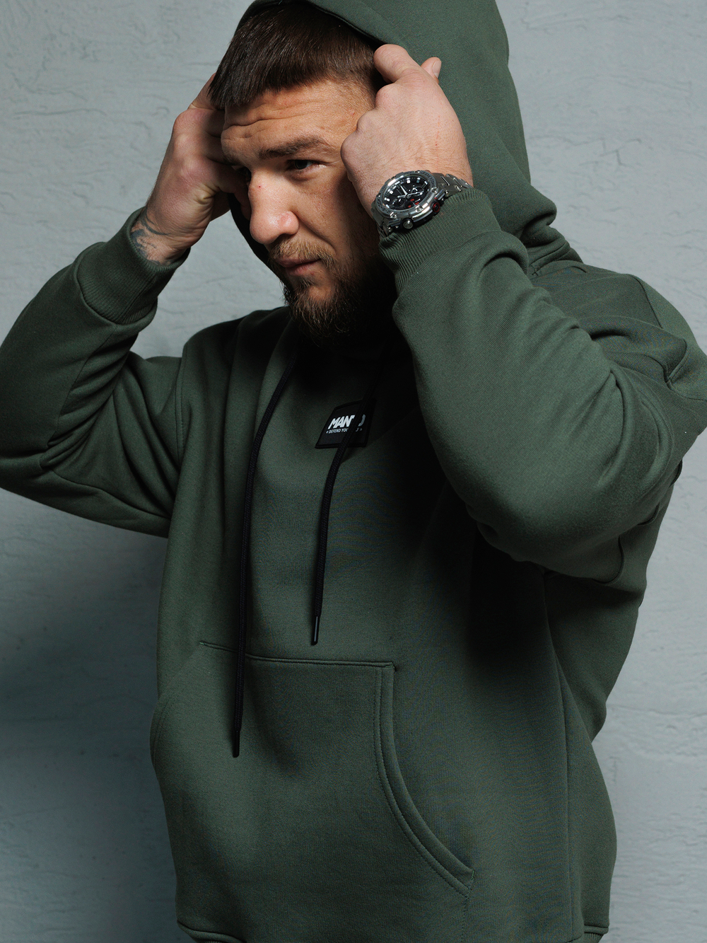 Худи MANTO LABEL OVERSIZE Хаки