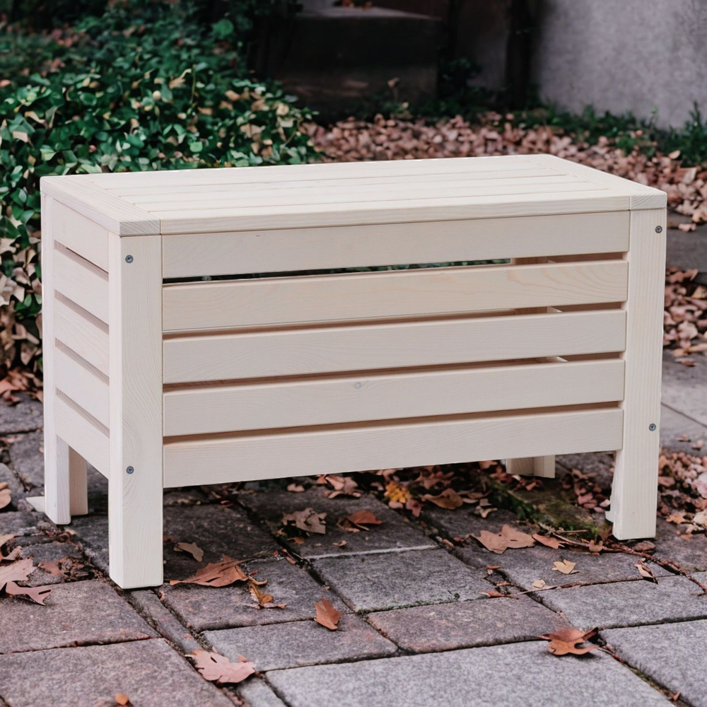 Сундук скамья деревянный для хранения вещей Эпларо для мангала и для сада, белый