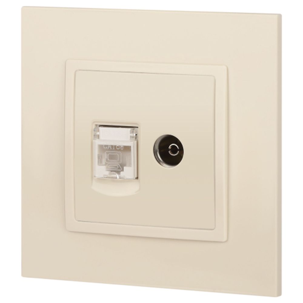 Розетка ЭРА Elegance 14-3110-02 RJ45+TV IP20 слоновая кость