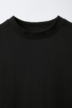 ZARA ОДНОТОННАЯ ФУТБОЛКА БЕЗ РУКАВОВ С НАШИВКОЙ, ЧЕРНЫЙ