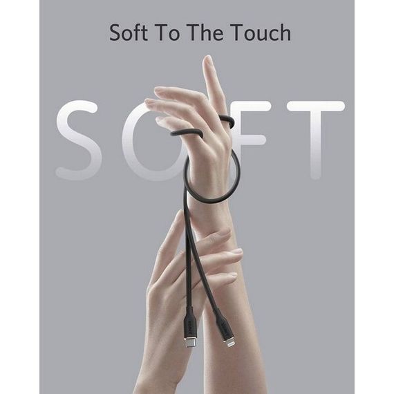 Кабель Anker PowerLine III Flow USB-C to Lightning 0.9м (A8662H11) Black