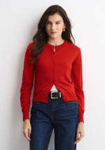 Джемпер на пуговках красный