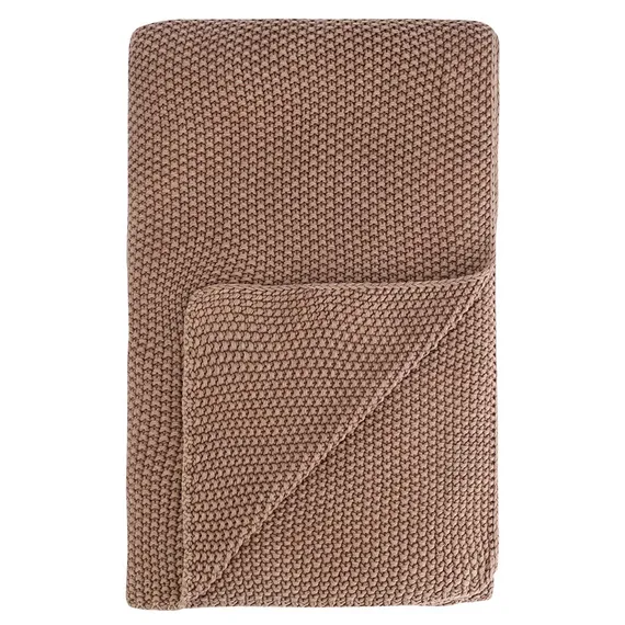 Плед из стираного хлопка цвета мокко из коллекции essential, 130x180 см