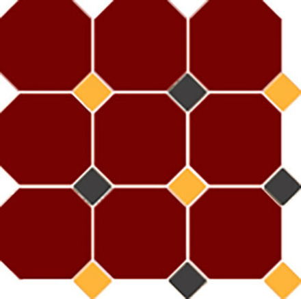 Керамогранит 4420 OCT21+14-B Brick Red OCTAGON 20/Ochre Yellow 21 + Black 14 Dots