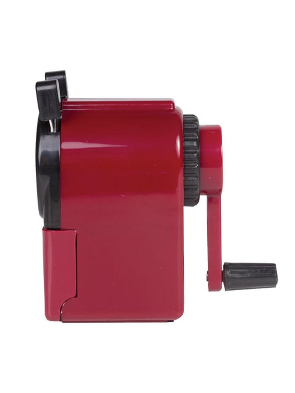 Точилка механическая, металлический механизм, черный-бордовый