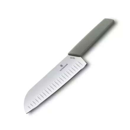 Victorinox - Нож Swiss Modern 17см Сантоку оливковый / артикул   6.9056.17K6B  / GTIN 7611160092458
