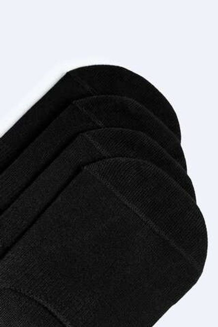 ZARA НАБОР ИЗ ЧЕТЫРЕХ ПАР КОРОТКИХ НОСКОВ, ЧЕРНЫЙ