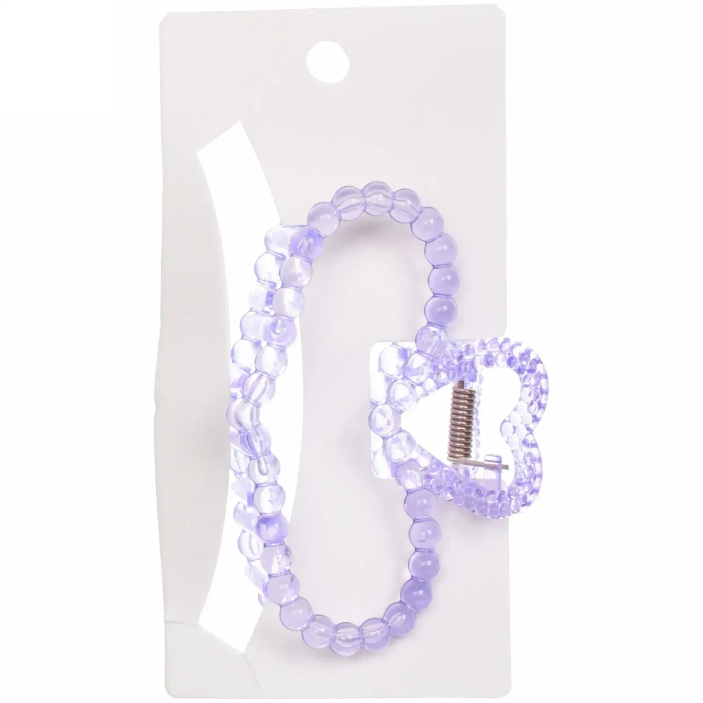 Заколка-краб для волос на блистере «Cruella- Сердце», микс 6 цветов, 9,5 см