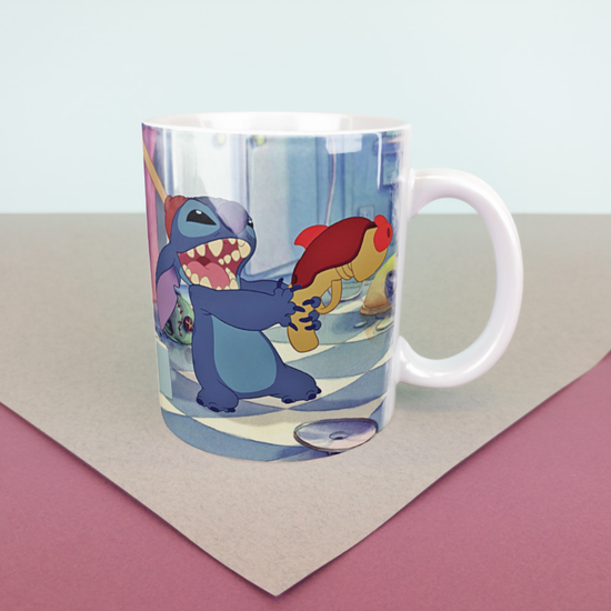 Кружка керамическая, Лило и Стич 330 мл Немножко уборки (белая)