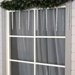 Гирлянда Сосульки рифленые 2.5×0.42 м., IP65, прозрачная нить, 288 белых LED с эффектом стекания, 12 В., Luazon Lighting (5248349)