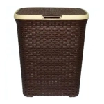 Корзина для белья 40л. с крышкой коричневая