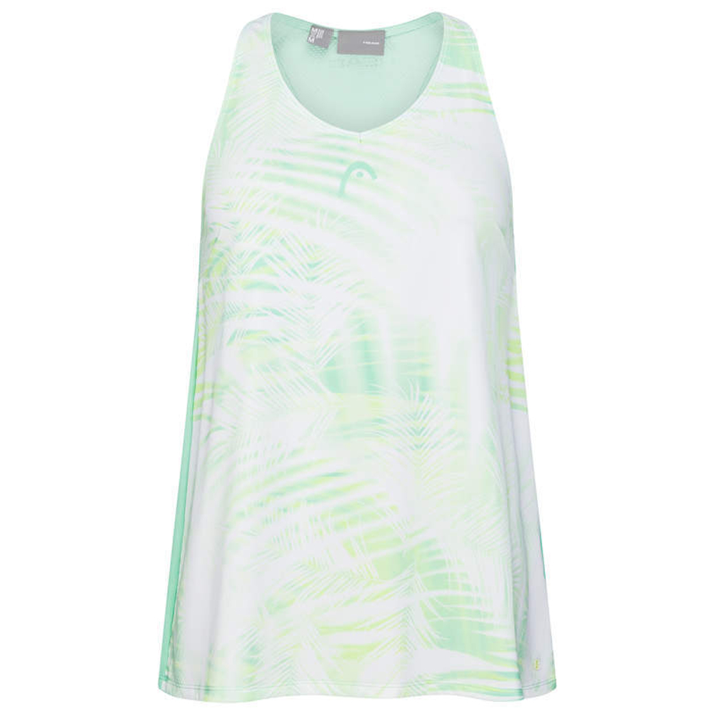Футболка для девочки теннисная Head Agility Tank Top - поясtel green/print vision