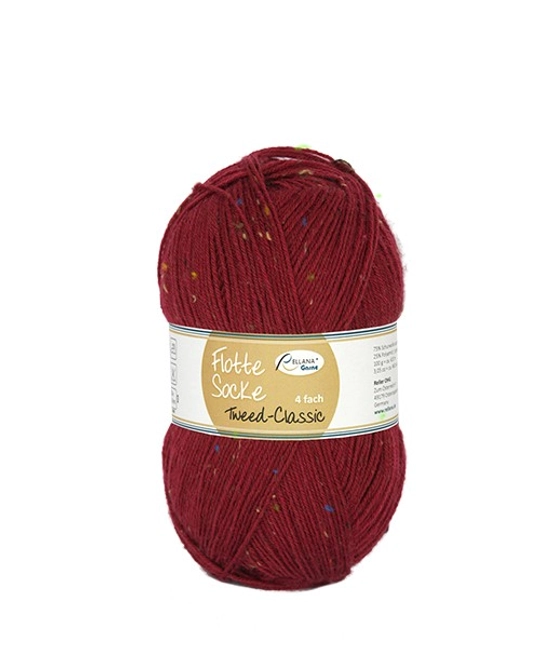 Пряжа Rellana Flotte Socke 4f. Tweed-Classic (1505/Вишня)