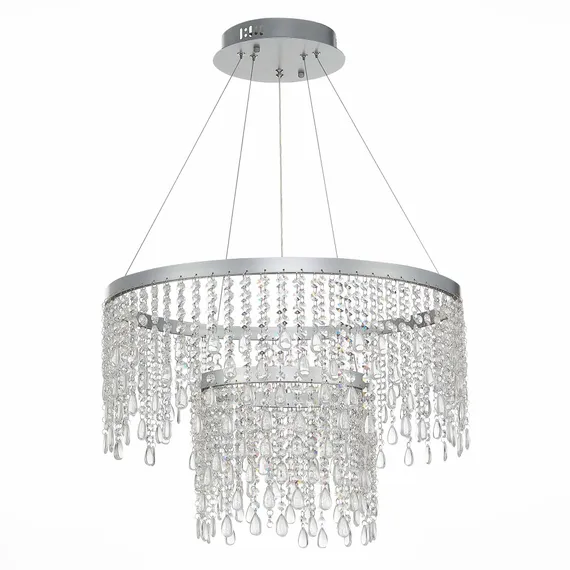 SL6201.103.55 Люстра подвесная ST-Luce Серебристый/Прозрачный LED 1*55W 3000K/4000K/6000K VEGA