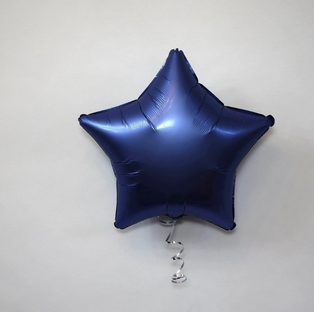 АN Шар звезда (19" / 48 см) Сатин Navy (Темно синий) (БГ-15)