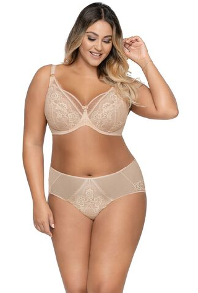 Соблазнительный бюстгальтер на каркасах с мягкими чашками (Размер: 100B) (Цвет: бежевый)