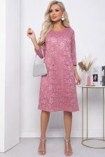 Платье "Сияние блеска" (пыльная роза) П7391 LT Collection (Акция)
