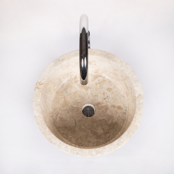 Раковина напольная из мрамора Pedestal Cream With Tab Hole Marmo MN-03215 (40*40*90 см)