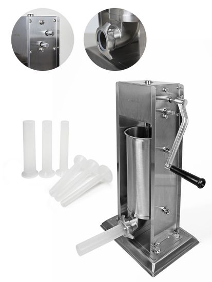 Шприц для колбас 5 л. Kamille KM-6508 из нержавеющей стали с силиконовыми насадками