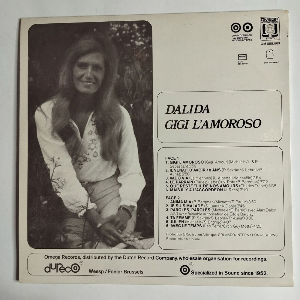 Винтажная виниловая пластинка LP Dalida Gigi Lamoroso (Бельгия 1974)
