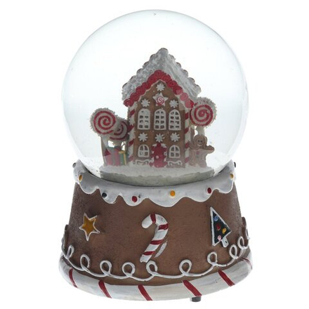 GAEM Фигурка декор в стекл шаре "Домик" (подсвет,муз,вьюга, 3хААА н/п), D 10 см, L12 W11 H14 см