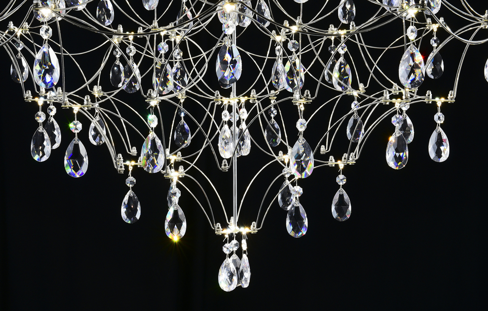 Подвесная люстра светодиодная с пультом и хрустальными подвесками Asfour MyFar Allegria MR2640-66P-50AD