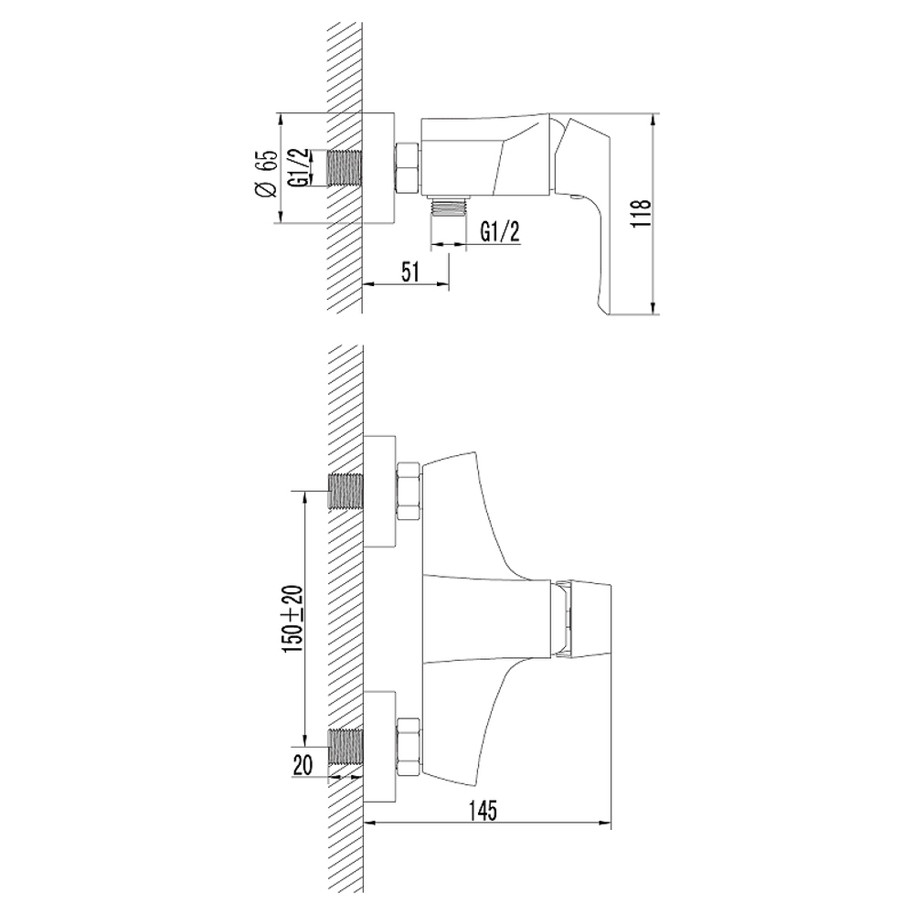 Смеситель для душа Lemark Unit LM4503C Хром