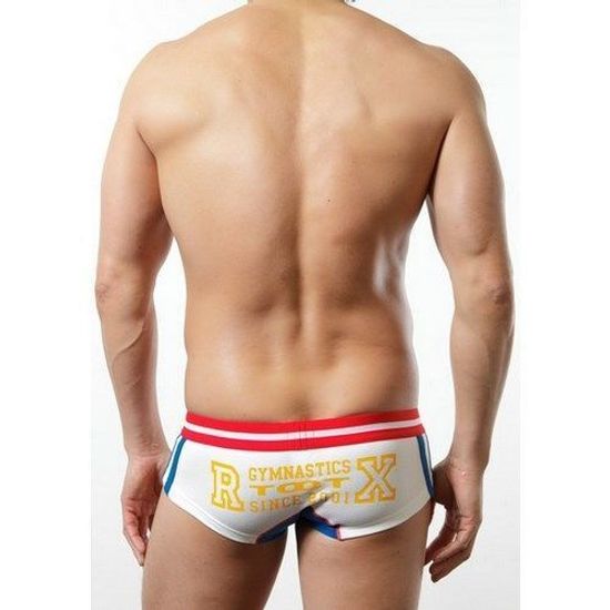 Мужские трусы хипсы белые с красной резинкой Toot Boxer R-X