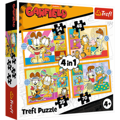Pazl \ Puzzle \ Пазлы Puzzles - "4in1" - Garfield loves lasagna / Nickelodeon Garfield