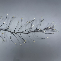 Светодиодная нить кластер 960 теплых белых ламп, 6 м., 24В, 8 режимов, таймер, черный провод, LUCA (85409)