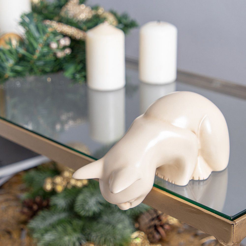 Статуэтка Кошка на полку Айвори