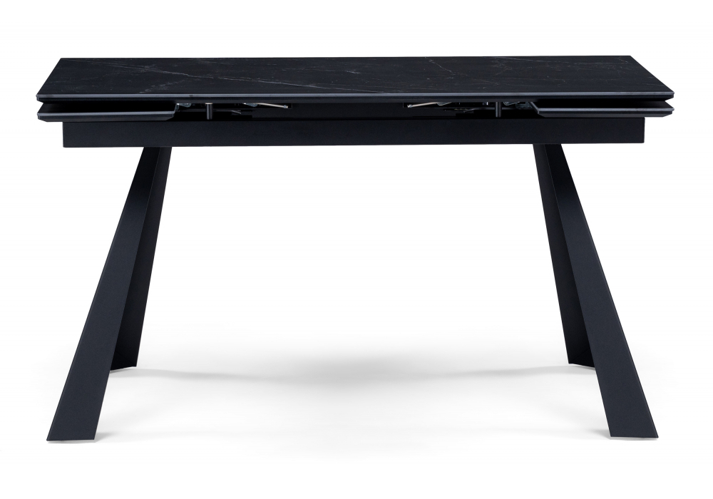 Керамический стол Woodville Маунт 140x80 черный мрамор, черный, ножки черные