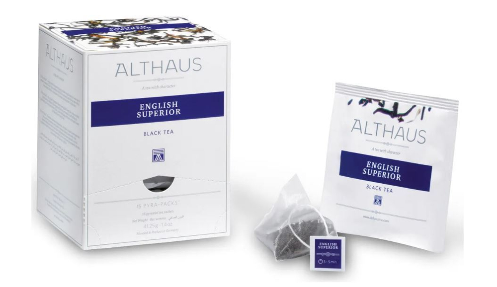 Чай черный Althaus English Superior в пирамидках, 15 шт