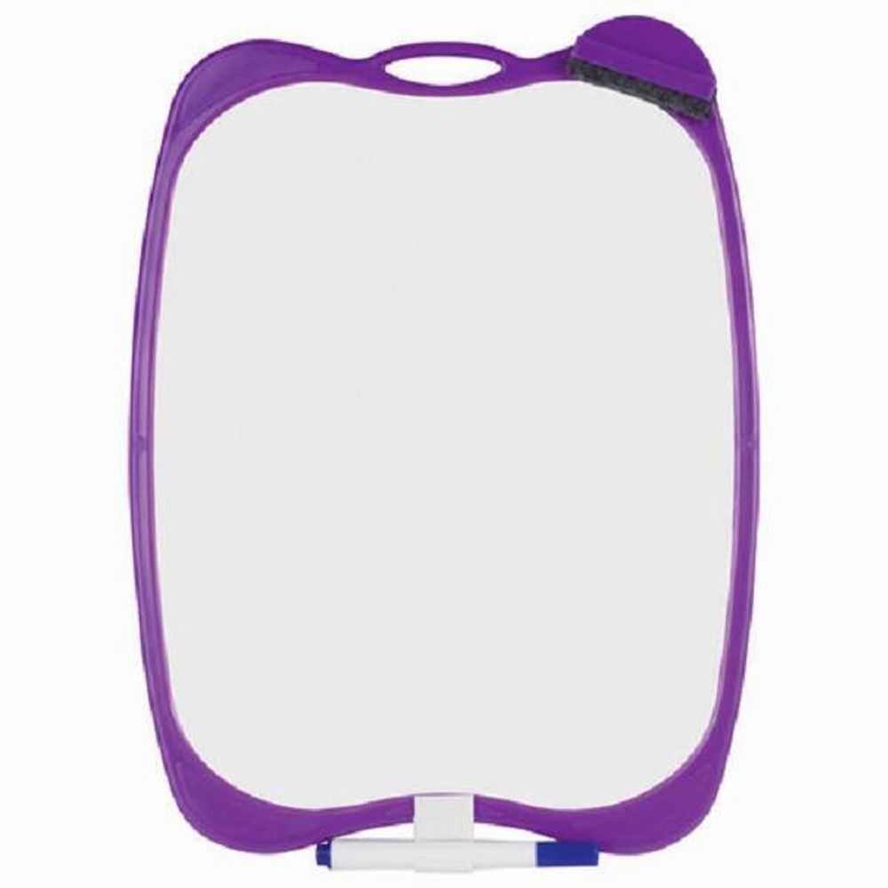 Доска маркерная А4, 190х270, двухсторонняя, с маркером, с губкой, клетка, Юнландия