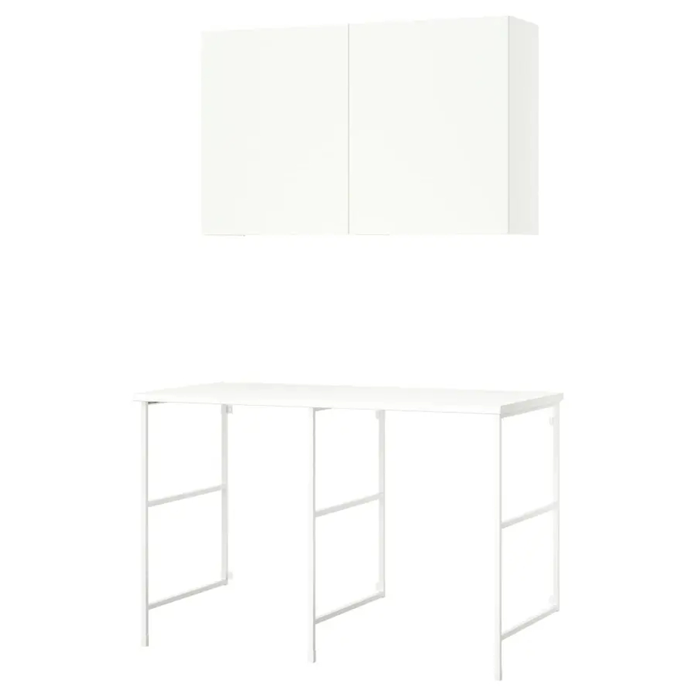 Комбинация для ванной - IKEA ENHET, 139х63.5х90 см, белый, ЭНХЕТ ИКЕА