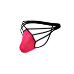 Розовые сексуальные трусы-стринги на тонких черных бретелях (Размер: XL) (Цвет: розовый с черным)