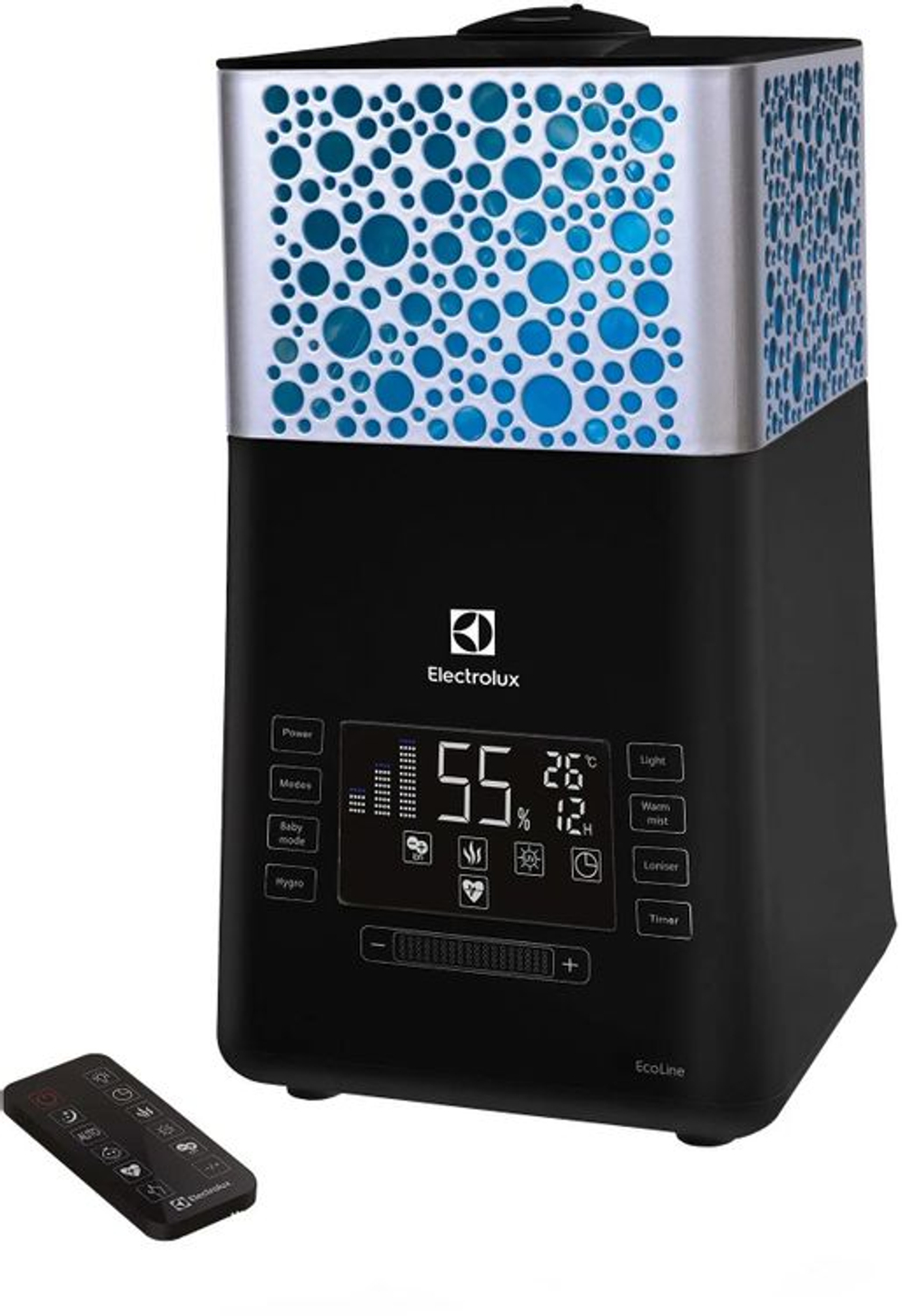 Увлажнитель воздуха ультразвуковой Electrolux EHU-3710D,  5л,  черный/серебристый