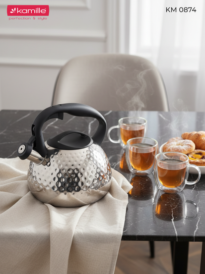 Чайник 2,7 л. из нержавеющей стали со свистком Kamille KM 0874