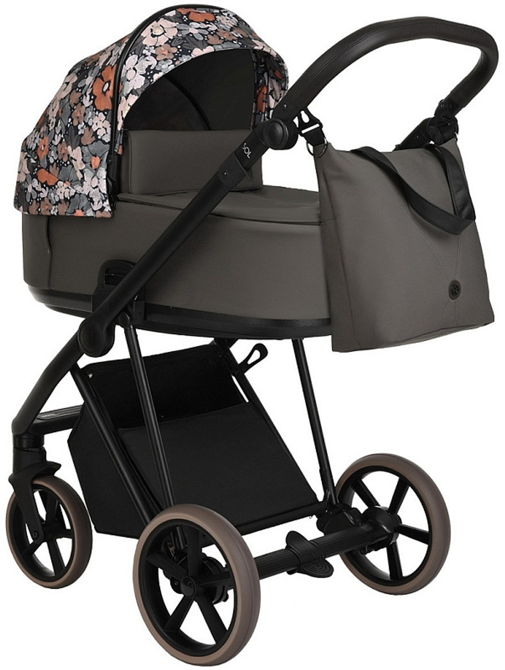 Детская коляска Roan Sol Flowers 3 в 1 с автокреслом Tutis Elo Lux Black RSF/5003 Forest Clearing/Black