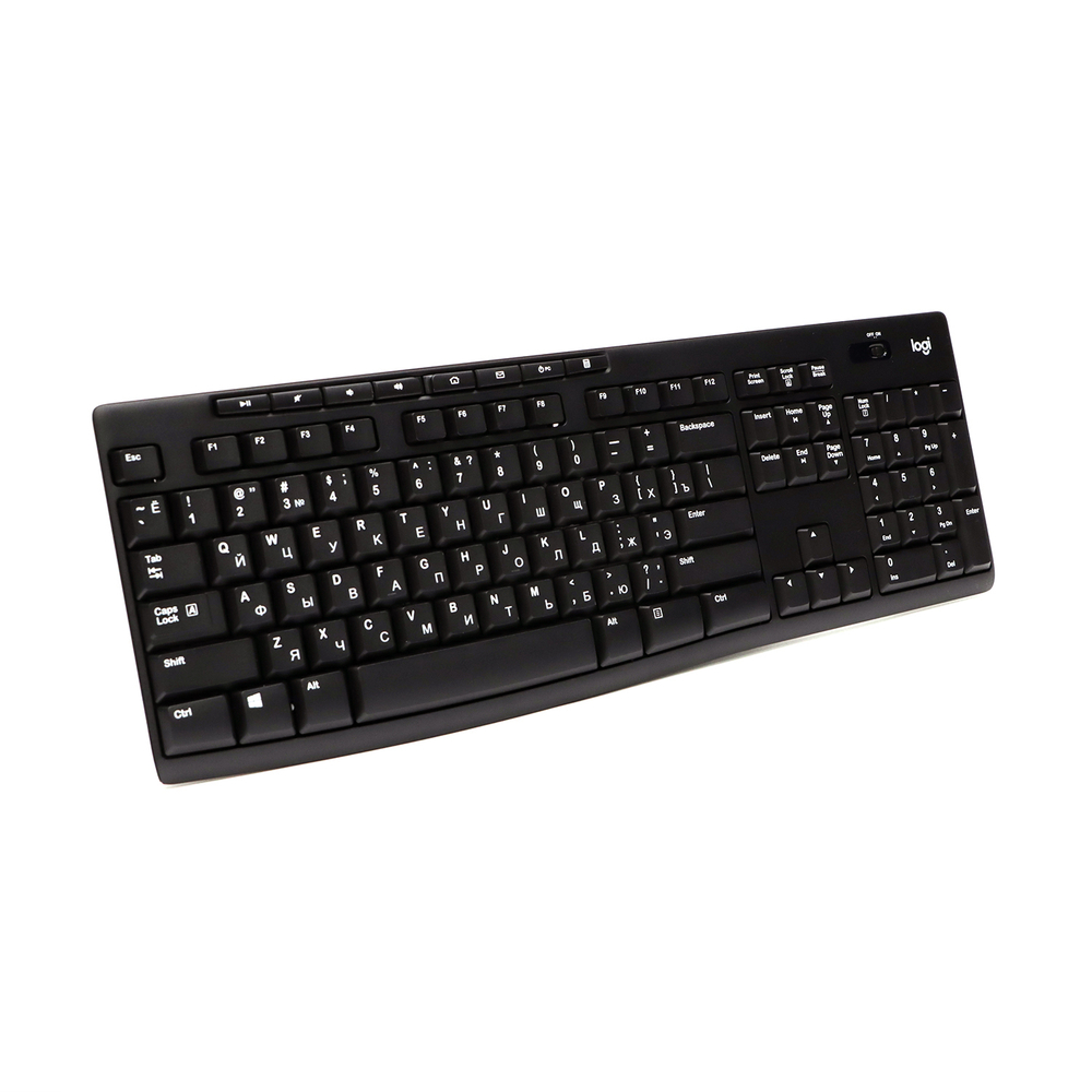 Клавиатура беспроводная Logitech K270, черный, Retail, мембранная, радиоканал, AAA (920-003058)