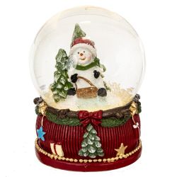 GAEM Фигурка декоративная "Дед Мороз/Снеговик" в стекл шаре, L6 W6 H8,5 см, 2в.