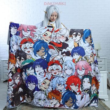 Плед Геншин Импакт арт. 195 (флис), 150х130 и 200х140 см