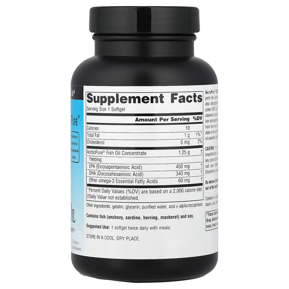 Source Naturals, Arctic Pure®, омега-3 рыбий жир, повышенная эффективность, 850 мг, 60 капсул